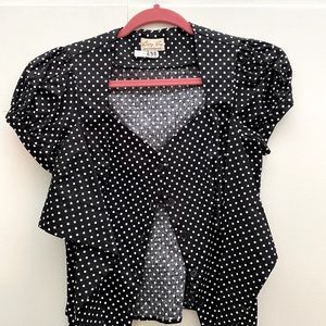 Black polka dot top by Lindy Bop